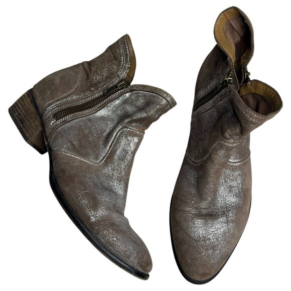 Seychelles Shoes - Seychelles Womens Ankle Boots 10 Lucky Penny Brown Metallic Western Leather